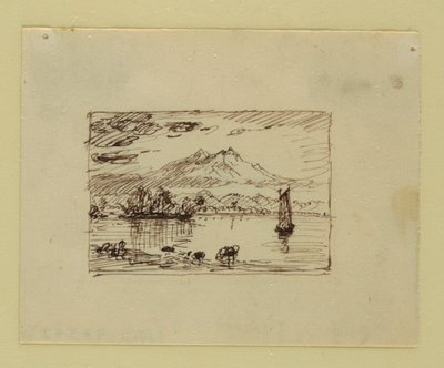 Disegno, Paesaggio immaginario, 1850 ca. da Frederic Edwin Church
