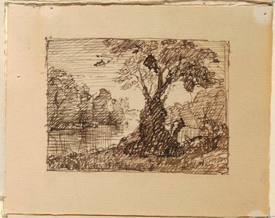Disegno, Paesaggio fluviale immaginario, 1870-73 ca. da Frederic Edwin Church