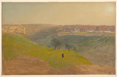 Disegno, Gerusalemme dal Monte degli Ulivi, marzo 1868 da Frederic Edwin Church
