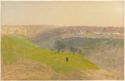 Disegno, Gerusalemme dal Monte degli Ulivi, marzo 1868 da Frederic Edwin Church
