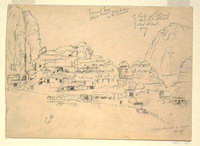 Disegno, Khirbet-en-Nasara, Petra, Giordania, 26 febbraio 1868 da Frederic Edwin Church
