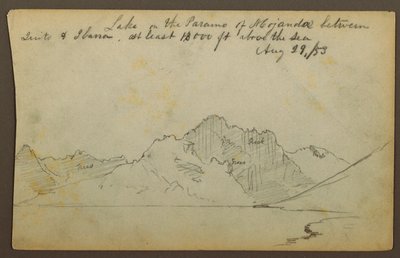 Disegno, lago, deserto di Mojanda, Ecuador, 29 agosto 1853 da Frederic Edwin Church