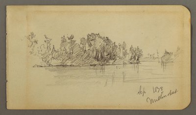 Disegno, Lago e riva boscosa, 1878 da Frederic Edwin Church
