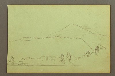 Disegno, Lago, collina, forse 1856 da Frederic Edwin Church