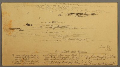 Disegno, Schizzo di paesaggio, Hudson Valley, New York, 30 giugno 1866 da Frederic Edwin Church