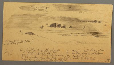 Disegno, Schizzo di paesaggio, Hudson Valley, New York, 30 giugno 1866 da Frederic Edwin Church