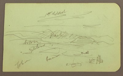 Disegno, Paesaggio, Toluca; verso: Montagna, Chiesa, 1883 da Frederic Edwin Church