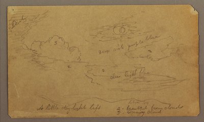 Disegno, Paesaggio; verso: Schizzi botanici, 1865 da Frederic Edwin Church