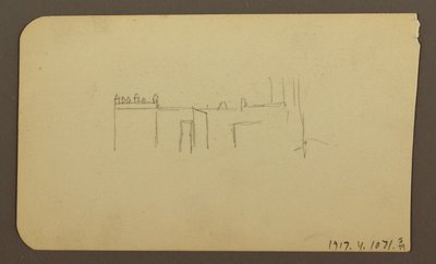 Disegno, Paesaggio; verso: Chiesa, aprile 1885 da Frederic Edwin Church