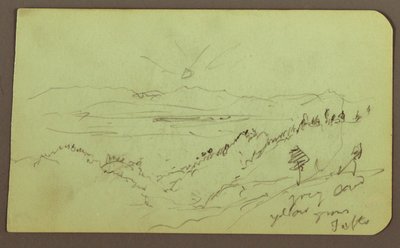 Disegno, Paesaggio; verso: Figura, Paesaggio, 1883 da Frederic Edwin Church