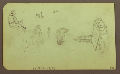 Disegno, Paesaggio; verso: Figure, Chiesa, 1883 da Frederic Edwin Church