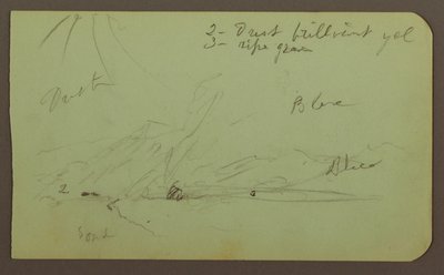 Disegno, Paesaggio; verso: Versante di montagna, 1883 da Frederic Edwin Church