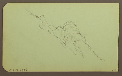 Disegno, Paesaggio; verso: Versante di montagna, 1883 da Frederic Edwin Church