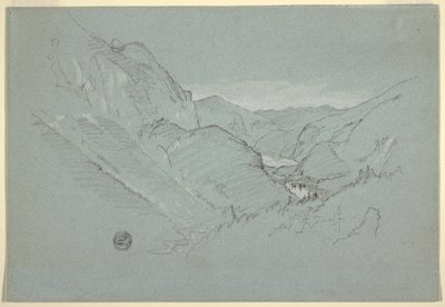 Disegno, Paesaggio delle Alpi, agosto-settembre 1868 da Frederic Edwin Church