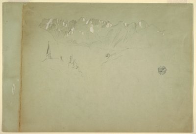Disegno, Paesaggio delle Alpi austriache, 1868 da Frederic Edwin Church