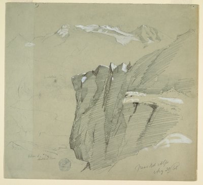 Disegno, Paesaggio nelle Alpi Bernesi, 28 agosto 1868 da Frederic Edwin Church