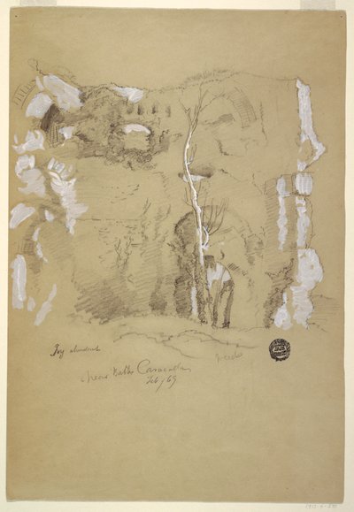 Disegno, Paesaggio nei pressi delle Terme di Caracalla, Roma, febbraio 1869 da Frederic Edwin Church