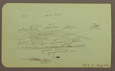 Disegno, Paesaggio con chiesa; verso: Paesaggio, 1883 da Frederic Edwin Church