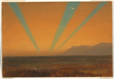 Disegno, Paesaggio con tramonto, 1860-70 da Frederic Edwin Church