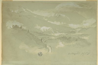 Disegno, Paesaggi, quartiere di Berchtesgaden, 1868 da Frederic Edwin Church