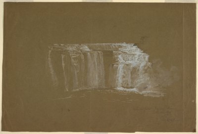 Disegno, cascate inferiori, fiume Genesee, Rochester, New York, 1848 da Frederic Edwin Church