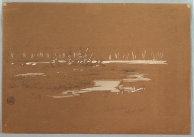 Disegno, Paesaggio paludoso vicino a Millinocket, 20 settembre 1878 da Frederic Edwin Church