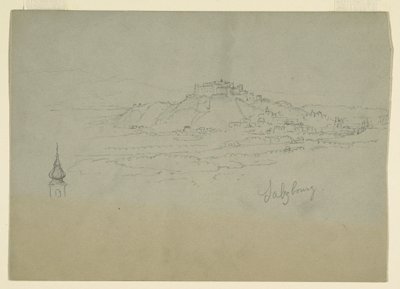 Disegno, Motivo della città in un paese di montagna, 1868 da Frederic Edwin Church