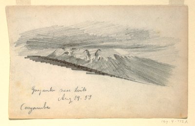 Disegno, Monte Cayambe, Ecuador, 29 agosto 1853 da Frederic Edwin Church