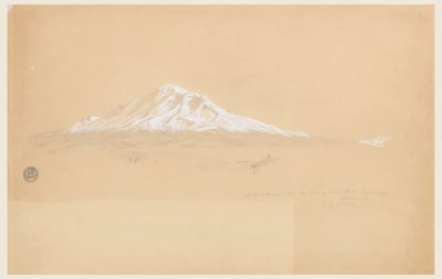 Disegno, il monte Chimborazo dalla casa dell