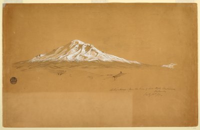 Disegno, il monte Chimborazo dalla casa dell