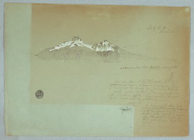 Disegno, Monte Iliniza, Ecuador, 3 luglio 1857 da Frederic Edwin Church