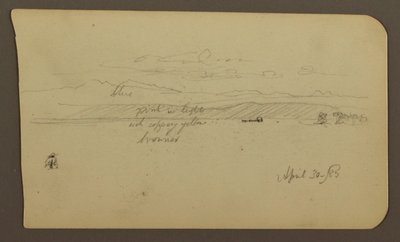 Disegno, Paesaggio montano, Figura; verso: Paesaggio, 30 aprile 1885 da Frederic Edwin Church