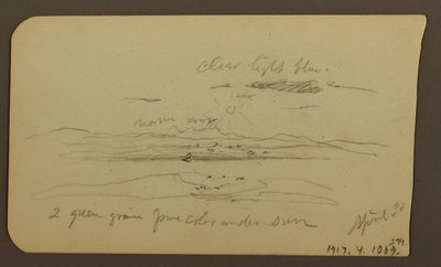 Disegno, Paesaggio montano, Figura; verso: Paesaggio, 30 aprile 1885 da Frederic Edwin Church