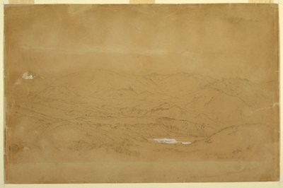 Disegno, Paesaggio montano vicino a Guanojo e Guaranda, Ecuador, 10 giugno 1857 da Frederic Edwin Church