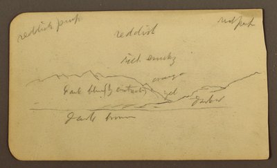 Disegno, paesaggio montano; verso: iscrizioni, 1885 da Frederic Edwin Church