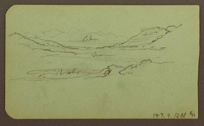 Disegno, Paesaggio montano; verso: Paesaggio, 1883 da Frederic Edwin Church