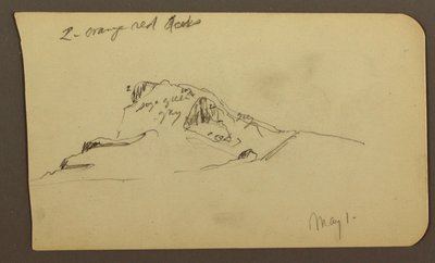 Disegno, picco di montagna; verso: catena montuosa, 1 maggio 1885 da Frederic Edwin Church