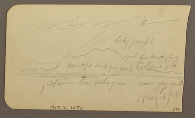Disegno, picco di montagna; verso: catena montuosa, 1 maggio 1885 da Frederic Edwin Church
