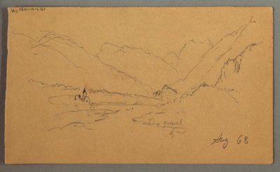 Disegno, Cime di montagna, 1868 da Frederic Edwin Church