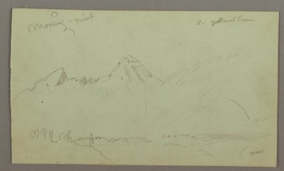 Disegno, Cime di montagna, forse 1868 da Frederic Edwin Church