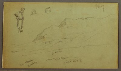 Disegno, Catena montuosa, Studi di figure, maggio forse 1868 da Frederic Edwin Church