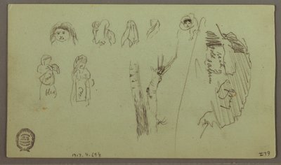 Disegno, Catena montuosa, Studi di figure, maggio forse 1868 da Frederic Edwin Church