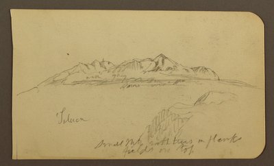 Disegno, Catena montuosa, Toluca; verso: Catena montuosa, Toluca, 7 gennaio 1885 da Frederic Edwin Church