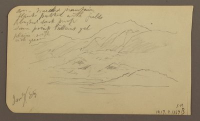Disegno, Catena montuosa, Toluca; verso: Catena montuosa, Toluca, 7 gennaio 1885 da Frederic Edwin Church