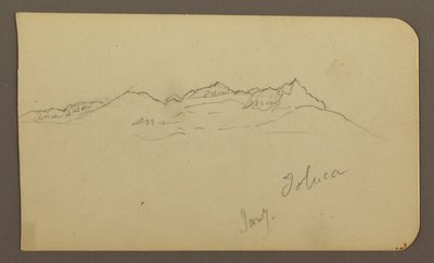 Disegno, Catena montuosa, Toluca; verso: Campanile, Catena montuosa, Toluca, 7 gennaio 1885 da Frederic Edwin Church