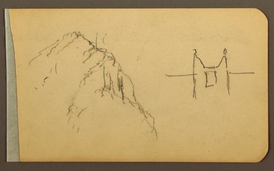 Disegno, Mountain Side, torretta; verso: Mountain Side, 1889 da Frederic Edwin Church