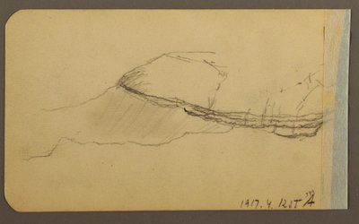 Disegno, Mountain Side, torretta; verso: Mountain Side, 1889 da Frederic Edwin Church