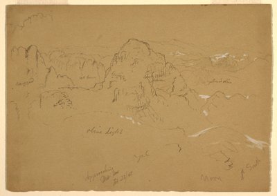 Disegno, Montagna, Wady el-Arabah, 23 febbraio 1868 da Frederic Edwin Church