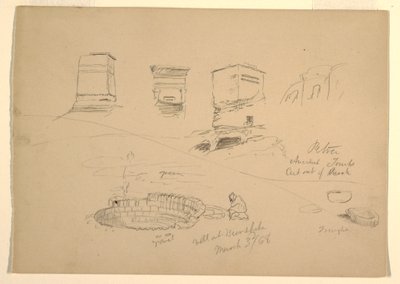Disegno, montagna, Wady el-Arabah, 26 febbraio 1868 da Frederic Edwin Church