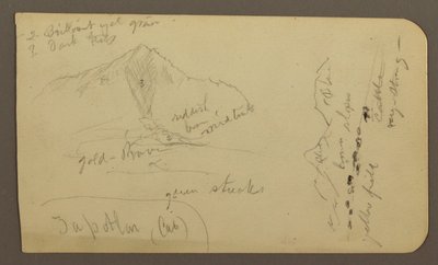Disegno, Montagna, Zapotlan; verso: Collina boscosa, Lago Cuitzeo, gennaio 1885 da Frederic Edwin Church